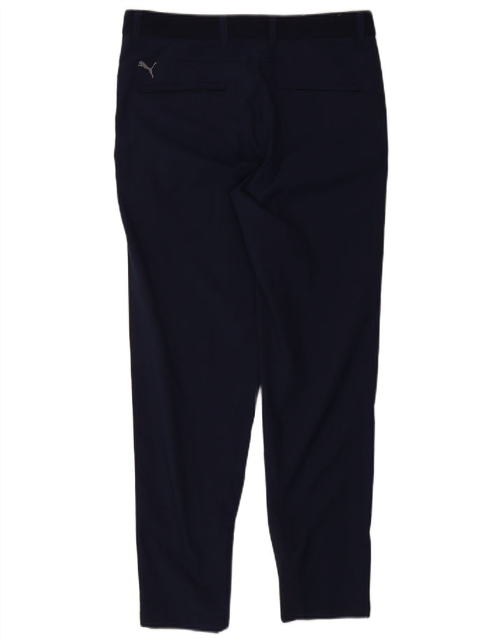 PUMA Mens Slim Chino Trousers W31 L29 Navy Blue Polyester