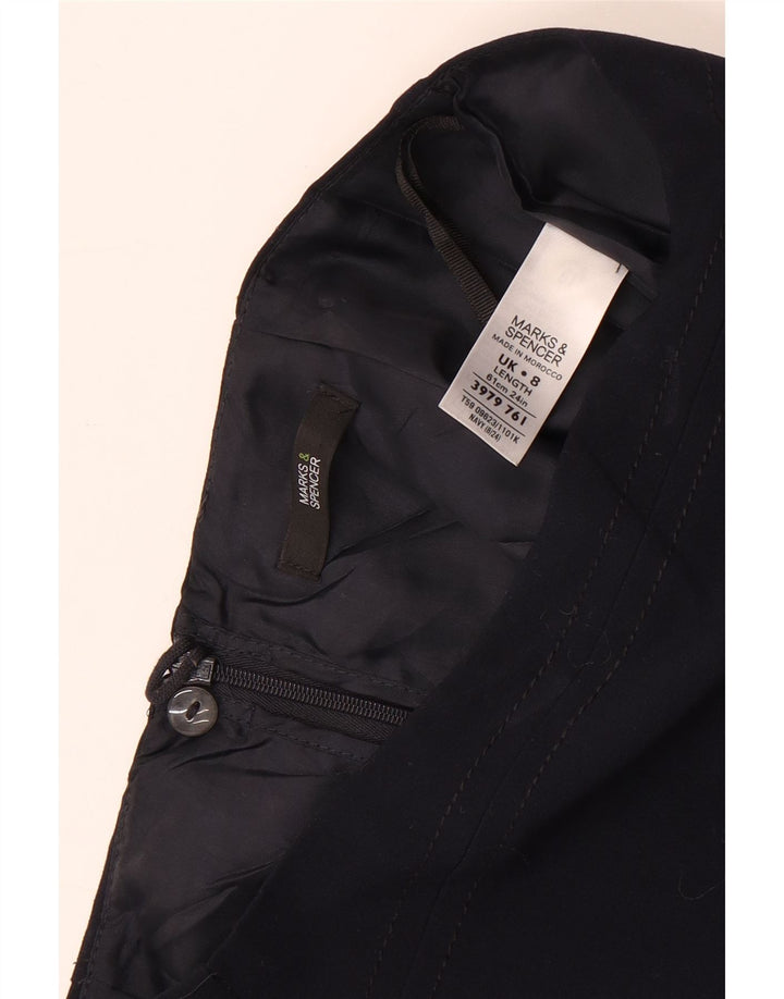 Gonna a tubino da donna Marks & Spencer UK 8 piccola W26 poliestere blu navy