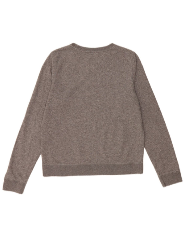 JACK WILLS Felpa con grafica da donna Maglione UK 10 Piccolo cotone grigio