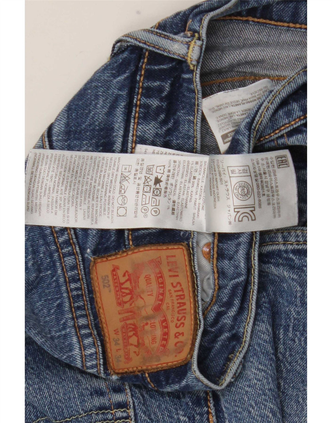 Levi's Uomo 502 Jeans affusolati W34 L34 Cotone blu