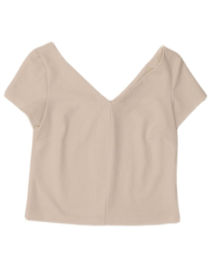 Top corto da donna Zara UK 12 bianco medio