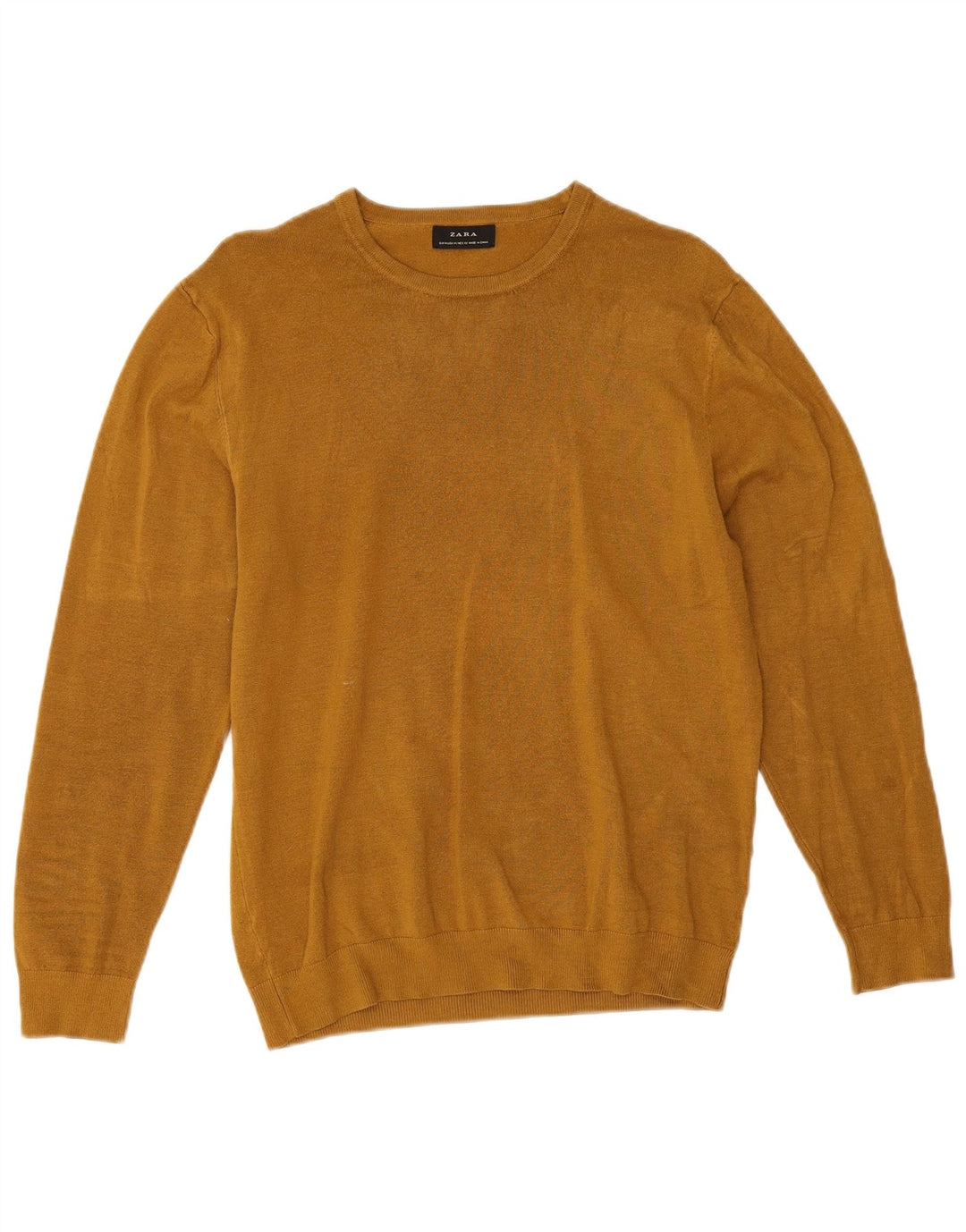 Maglione Zara da uomo girocollo in viscosa giallo medio