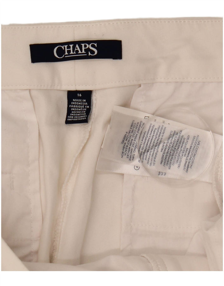 Pantaloncini casual da donna Chaps UK 16 grandi W36 cotone bianco