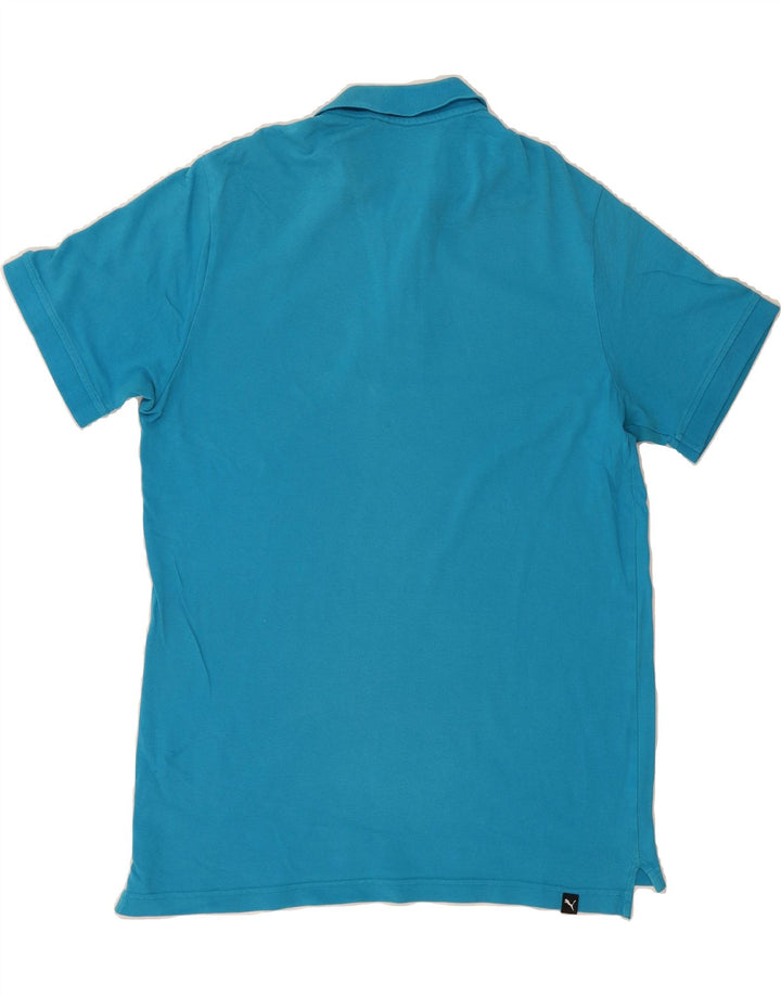 PUMA Mens Polo Shirt Medium Blue Cotton Vintage Puma and Second-Hand Puma from Messina Hembry 