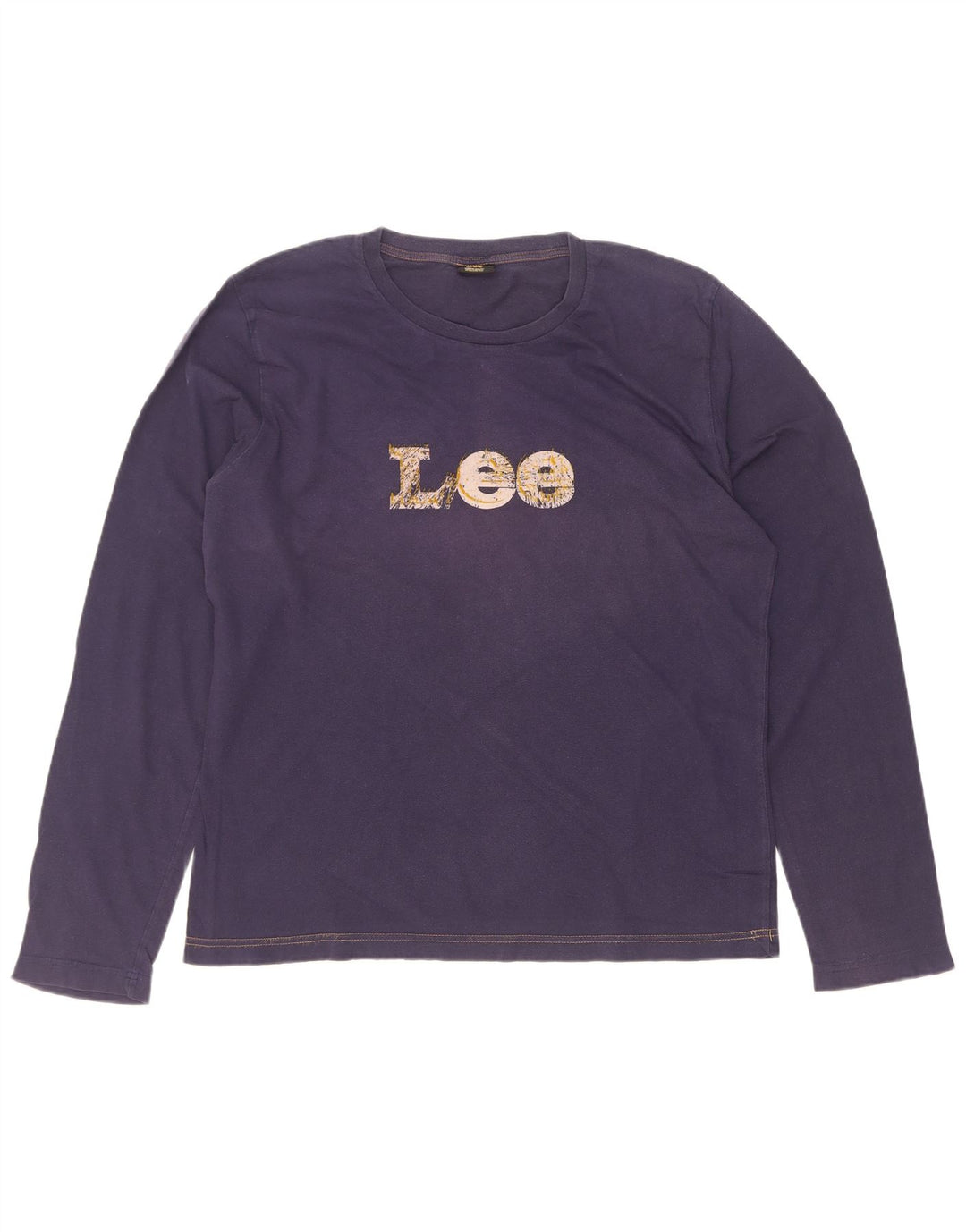 Lee Top grafico da uomo a maniche lunghe grande in cotone blu navy