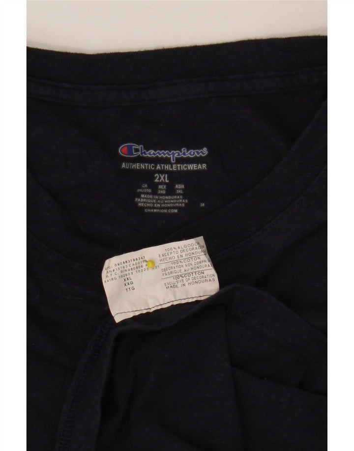 T-shirt da uomo Champion Top 2XL cotone blu navy