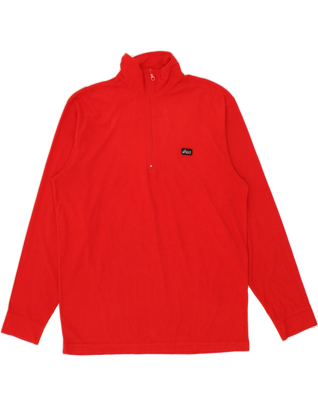 BASICS Mens Zip Neck Top Long Sleeve Medium Red Vintage Basics and Second-Hand Basics from Messina Hembry 