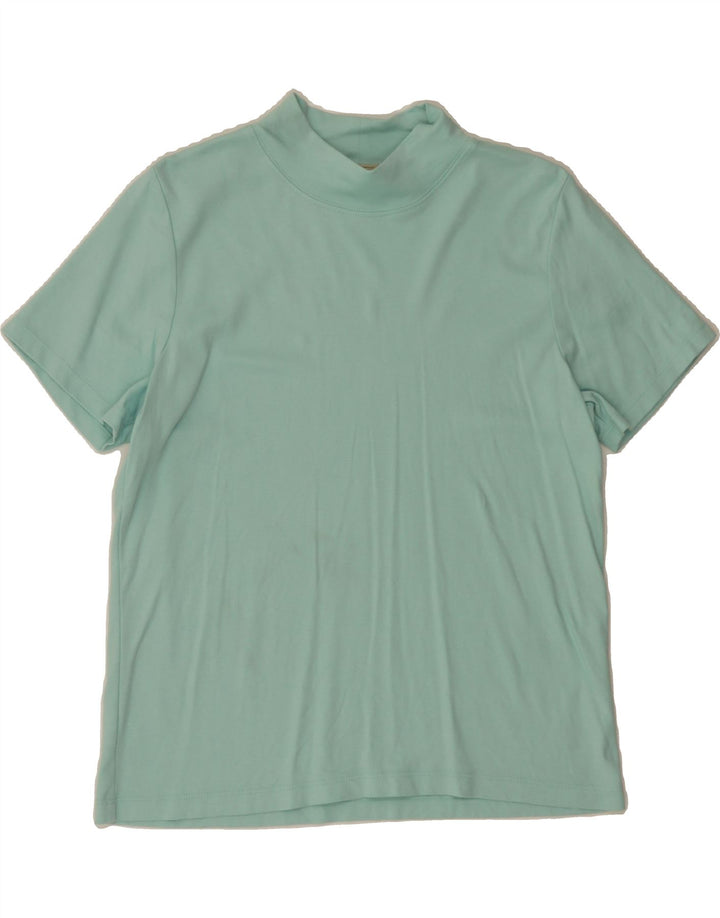 L.L.BEAN Womens T-Shirt Top UK 14 Medium Turquoise Cotton Vintage L.L.Bean and Second-Hand L.L.Bean from Messina Hembry 