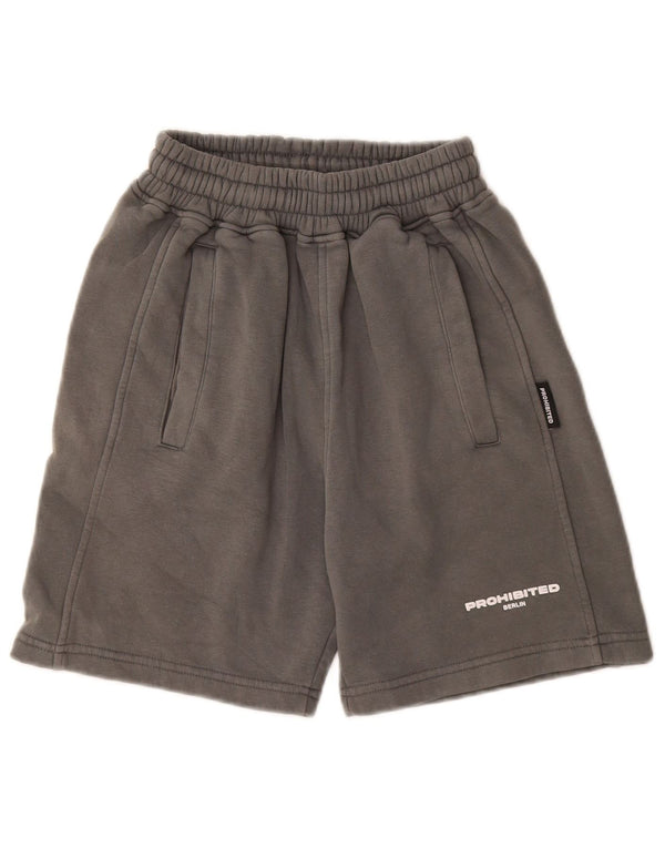 Pantaloncini sportivi con grafica da uomo vietati XS in cotone grigio