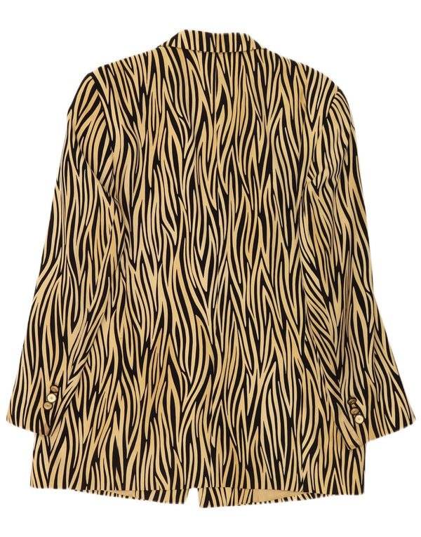 Giacca blazer da donna a 1 bottone Basler UK 14 stampa animalier gialla media