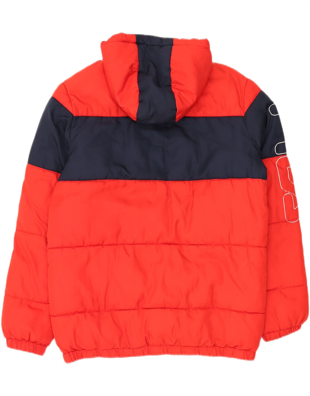 FILA Giacca imbottita con cappuccio grafica da uomo UK 38 Colore rosso medio