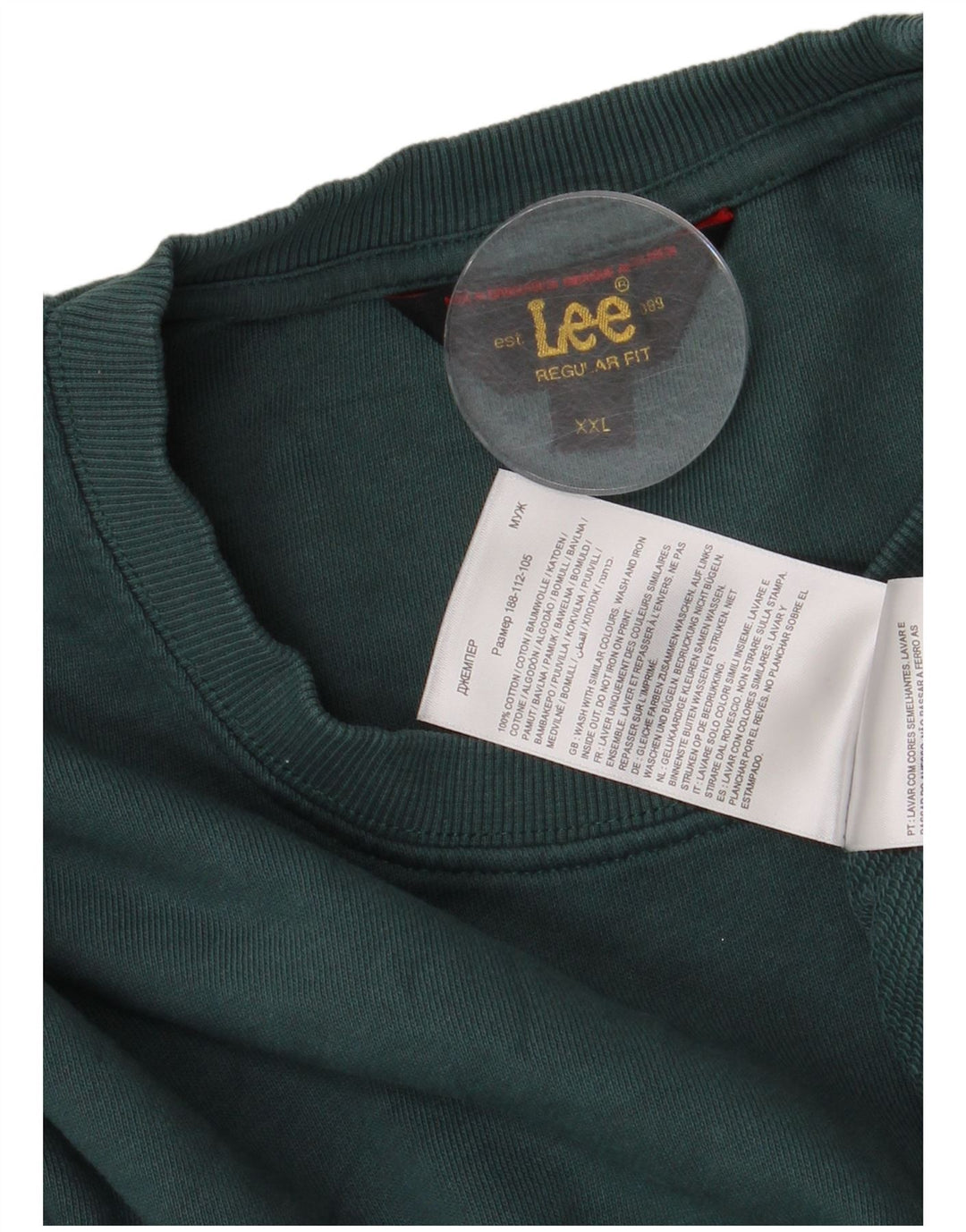 Felpa Lee da uomo con vestibilità regolare, 2XL, cotone verde