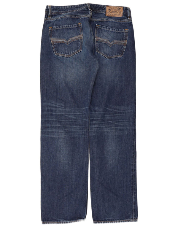 DIESEL Jeans dritti da uomo Larkee vestibilità regolare W34 L32 cotone blu