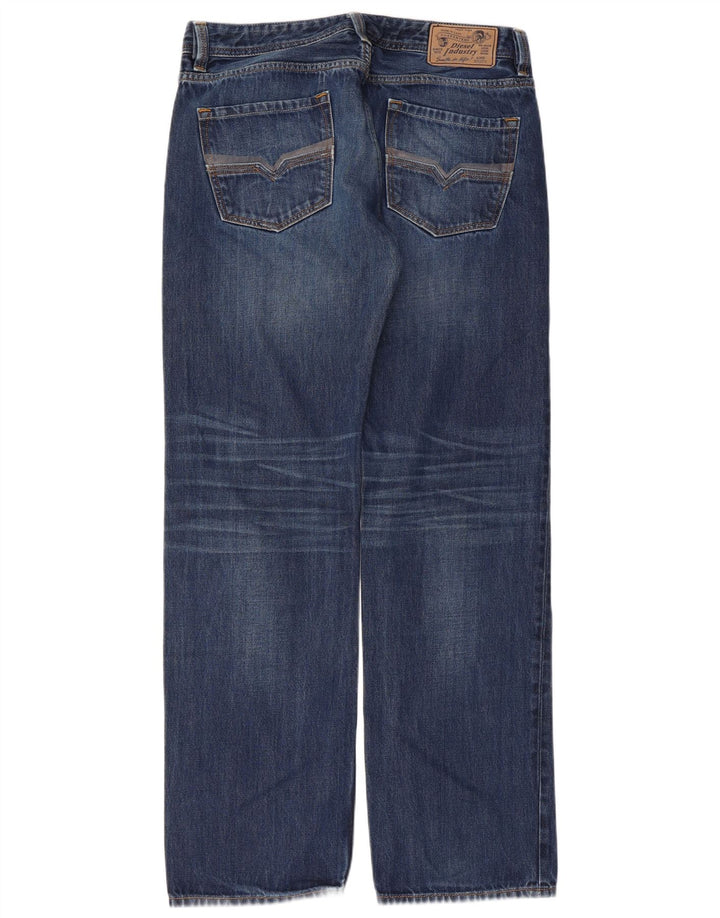 DIESEL Jeans dritti da uomo Larkee vestibilità regolare W34 L32 cotone blu