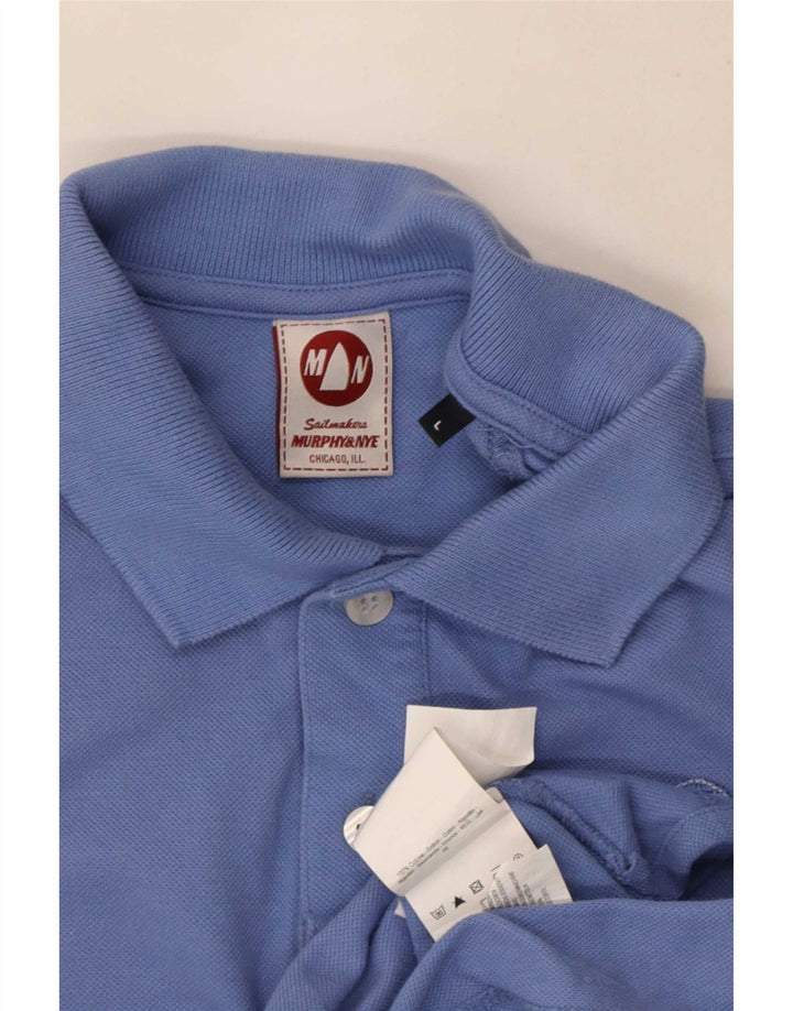 Polo da uomo Murphy & Nye grande in cotone blu