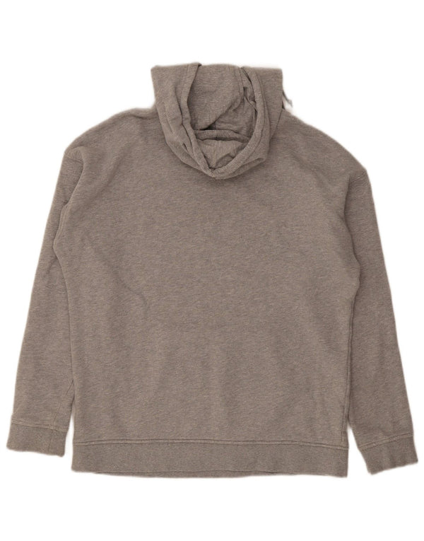 Felpa con cappuccio grafica da donna Adidas UK 12 Cotone chiazzato grigio medio