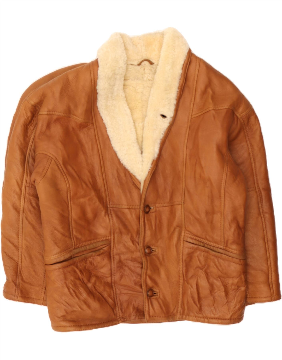 Giubbotto in shearling da uomo VINTAGE IT 52 XL Marrone
