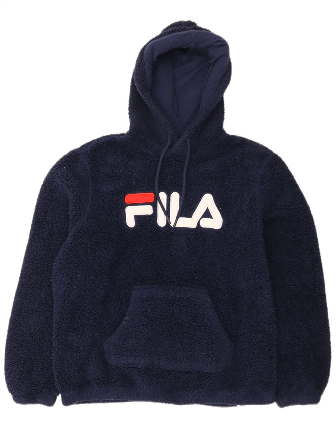 Maglione in pile con cappuccio grafico da uomo Fila XL poliestere blu navy