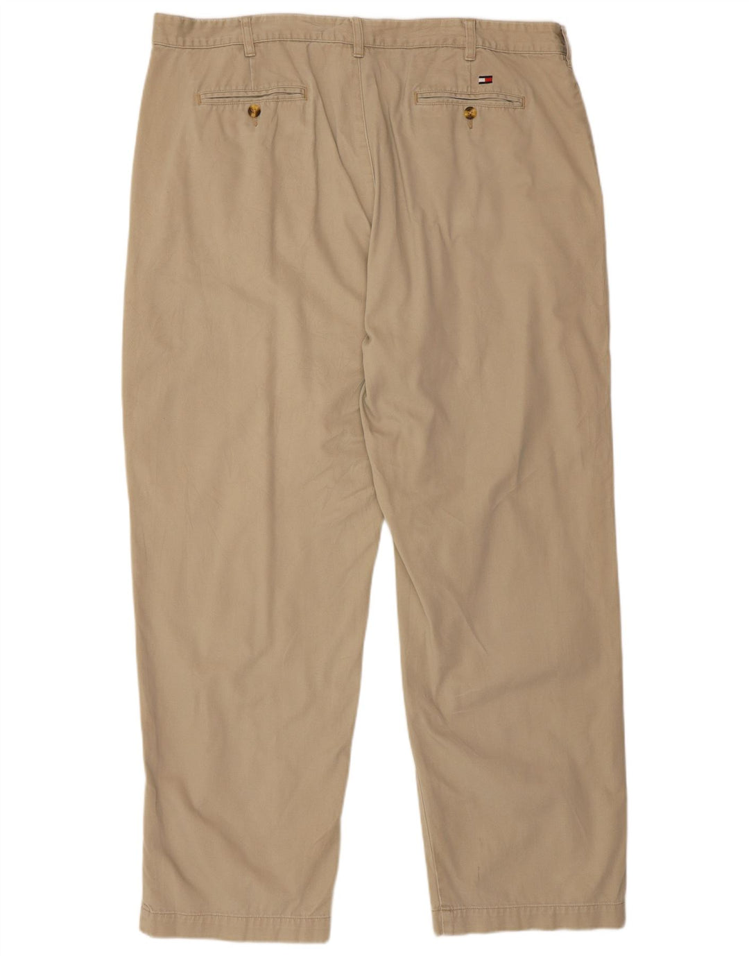 Pantaloni chino dritti da uomo Tommy Hilfiger W42 L32 cotone beige