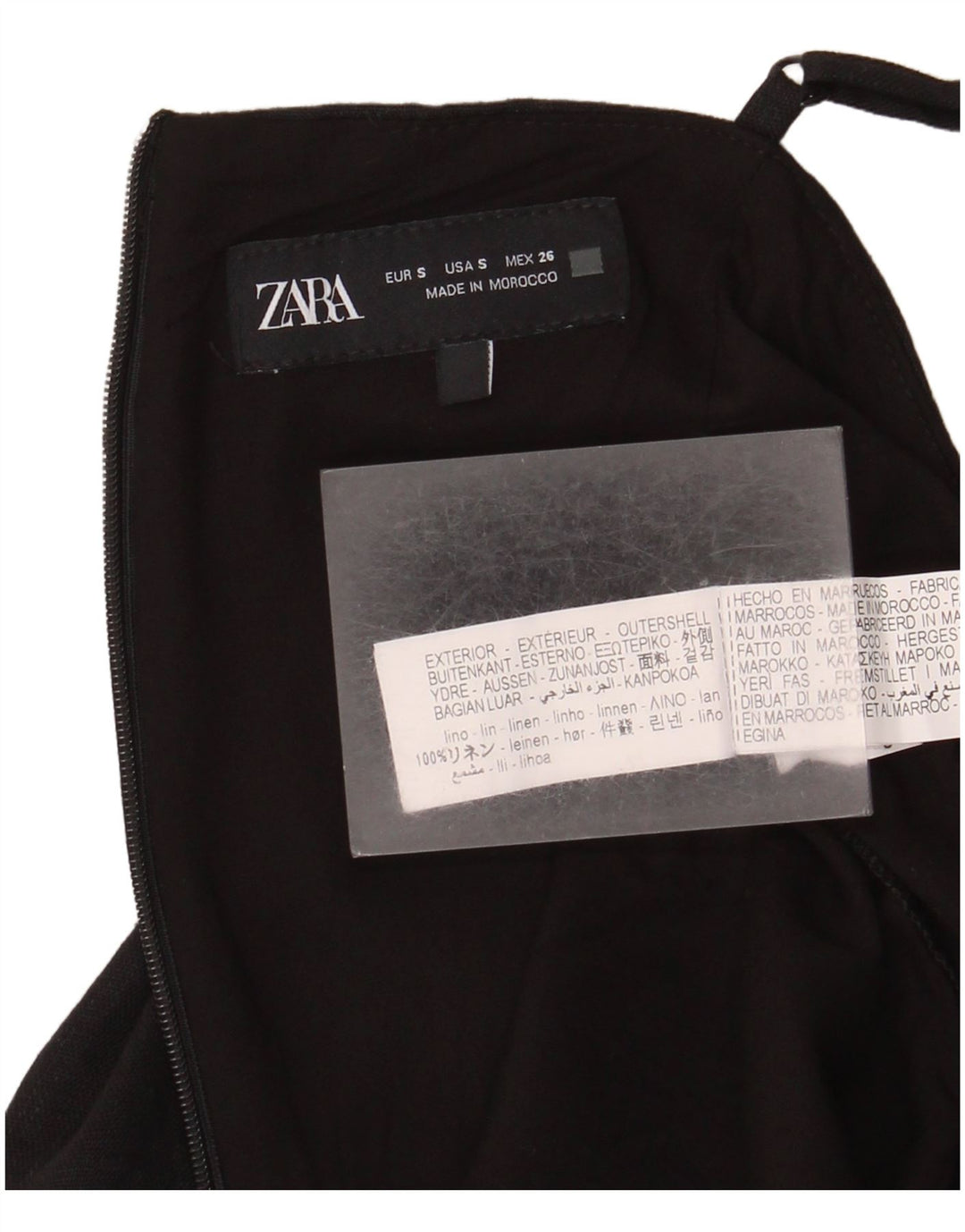 Tutina corta da donna Zara UK 10 piccola in lino nero