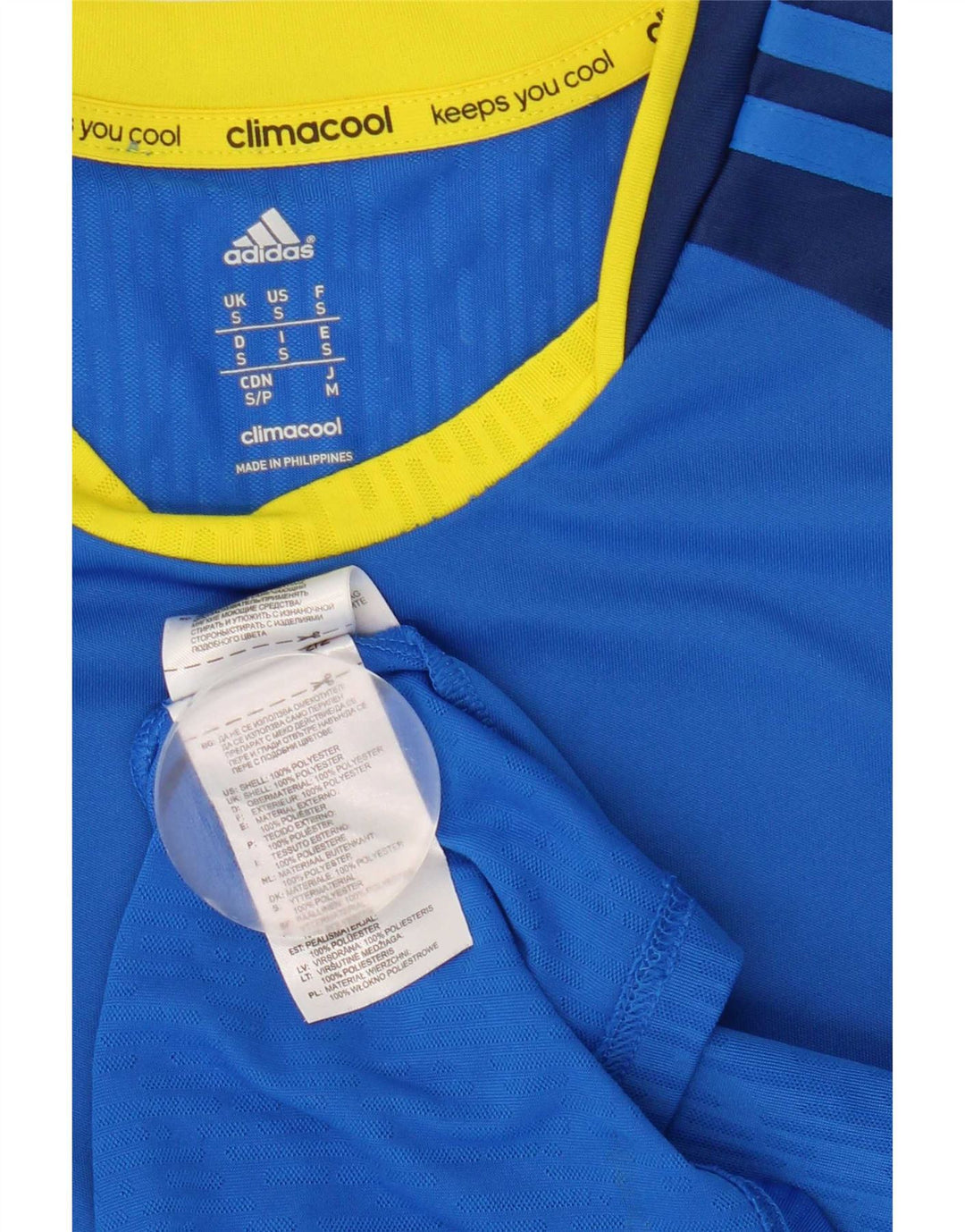 T-shirt Adidas Climacool da uomo, piccola, in poliestere color block blu