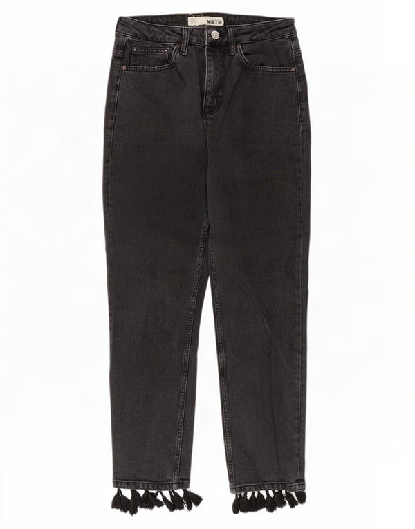 Topshop Womens Moto Tapered Jeans W30 L26 Black Cotton