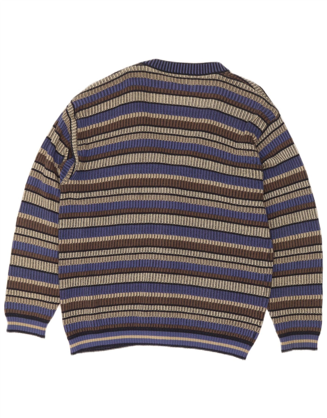 Maglione cardigan da uomo Marc Rene IT 52 cotone a righe grandi blu