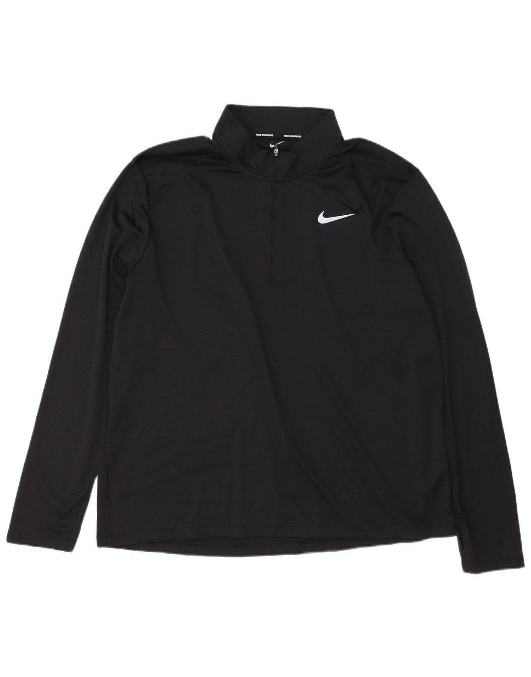 Maglia da tuta pullover con zip e collo Nike Dri Fit da uomo 2XL poliestere nero