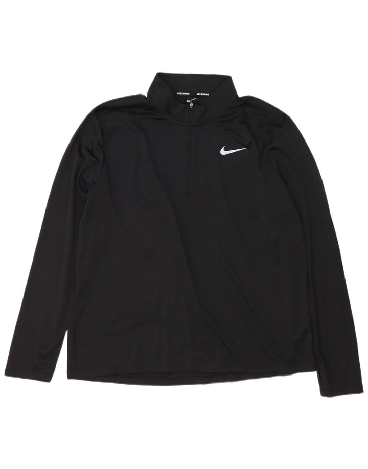 Maglia da tuta pullover con zip e collo Nike Dri Fit da uomo 2XL poliestere nero