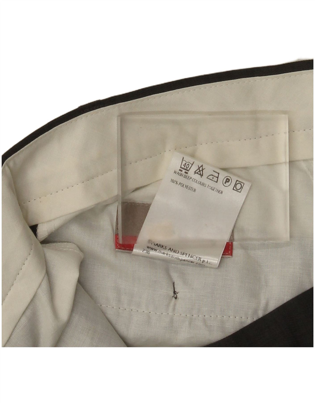 Pantaloni da abito con pegging da uomo Marks & Spencer W36 L29 poliestere grigio