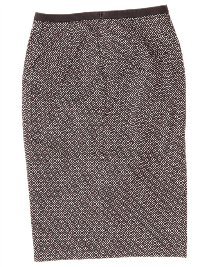 Gonna longuette da donna Oasis UK 10 piccola W29 nera geometrica