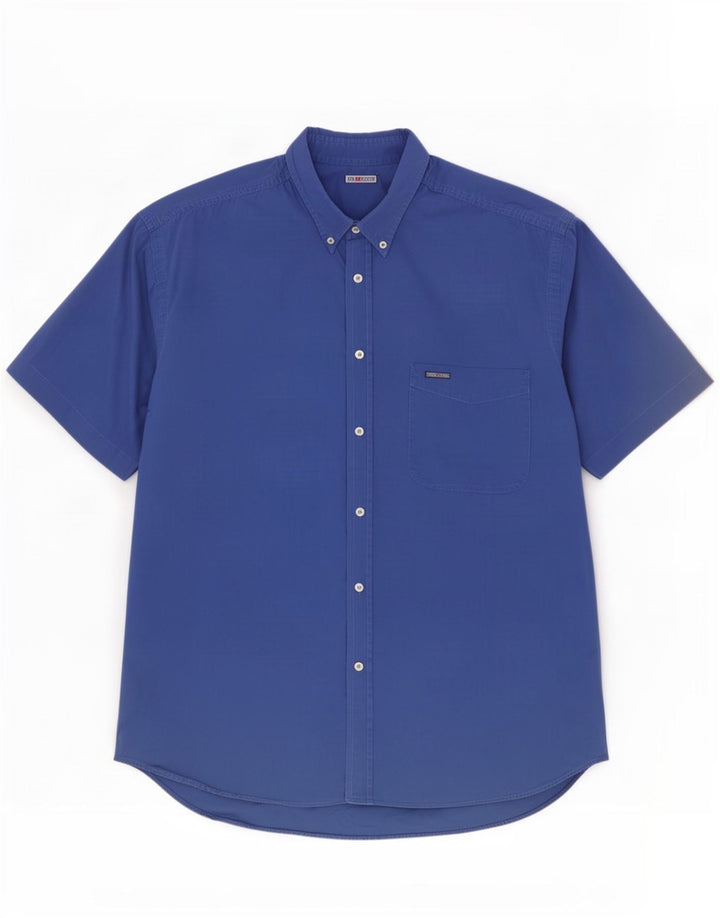 Camicia a maniche corte da uomo Think Pink 2XL Blu