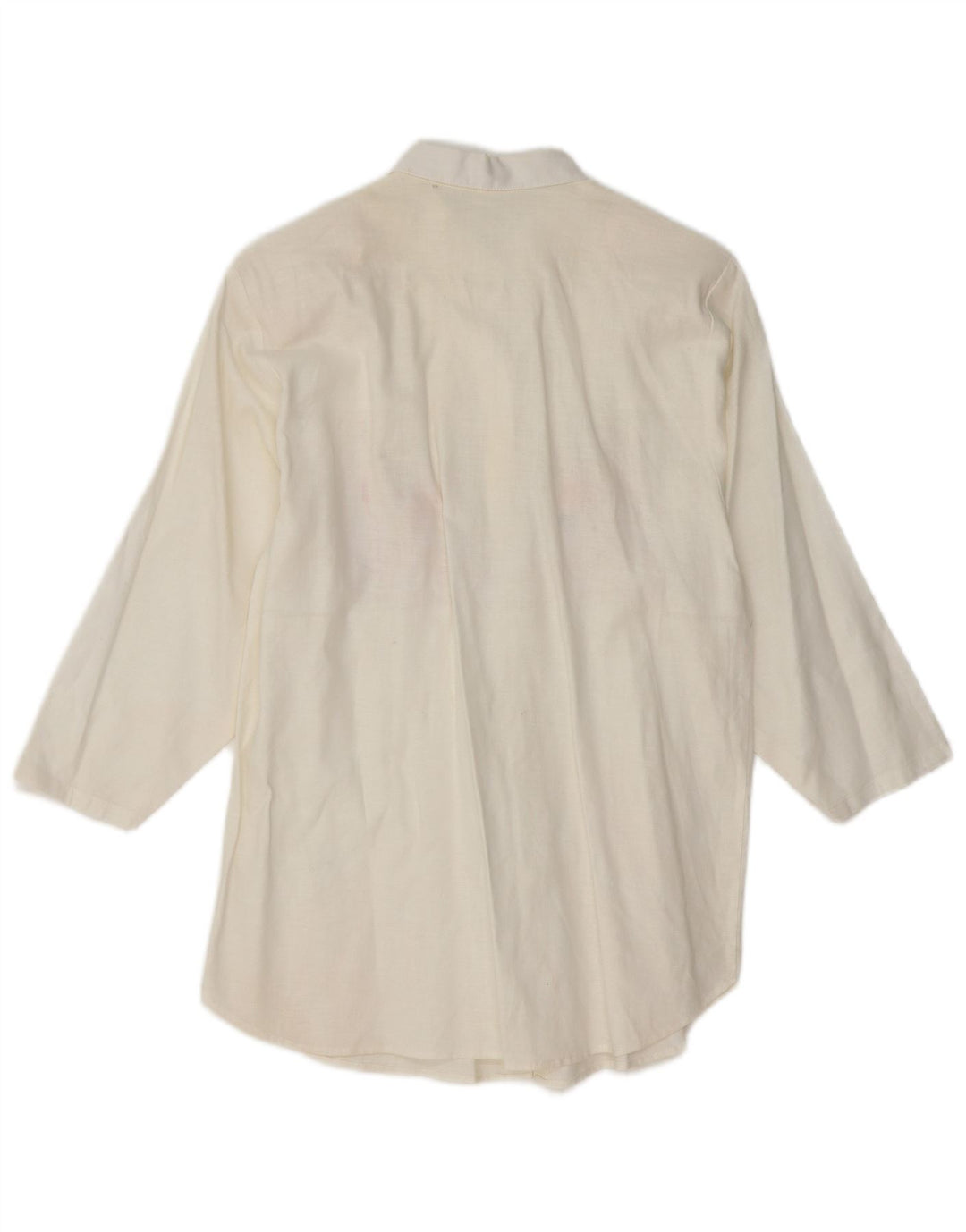 Camicetta da donna con maniche a 3/4 VINTAGE UK 14 Medium White Floral