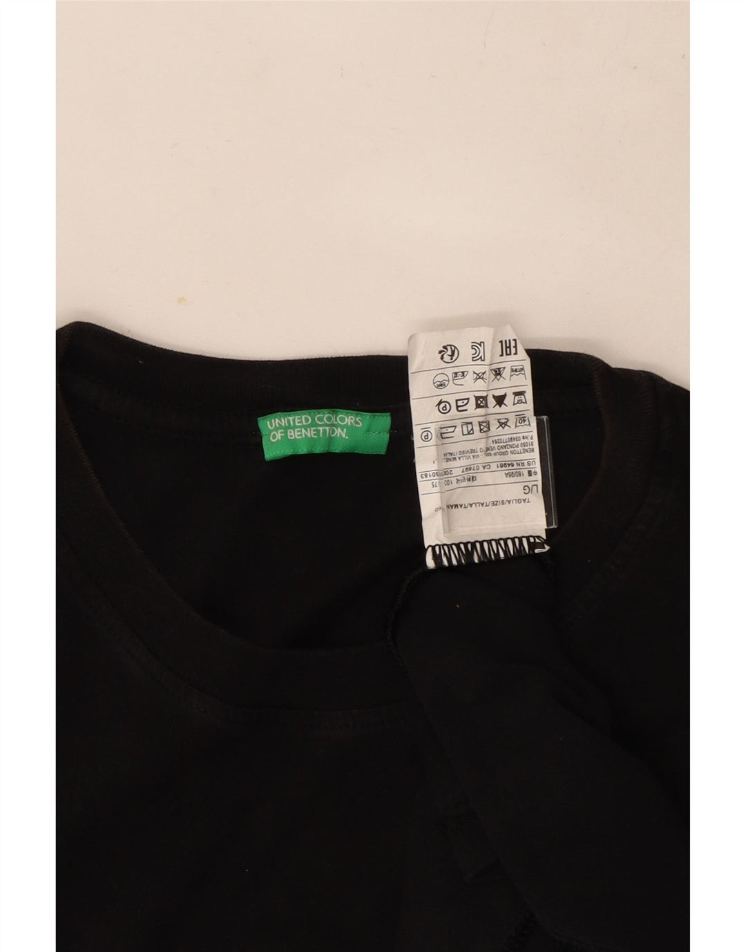 T-shirt uomo Benetton Top Large in cotone nero