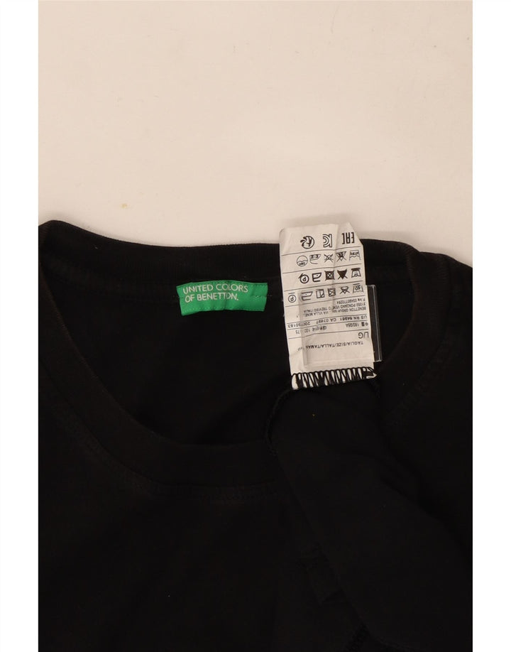 T-shirt uomo Benetton Top Large in cotone nero