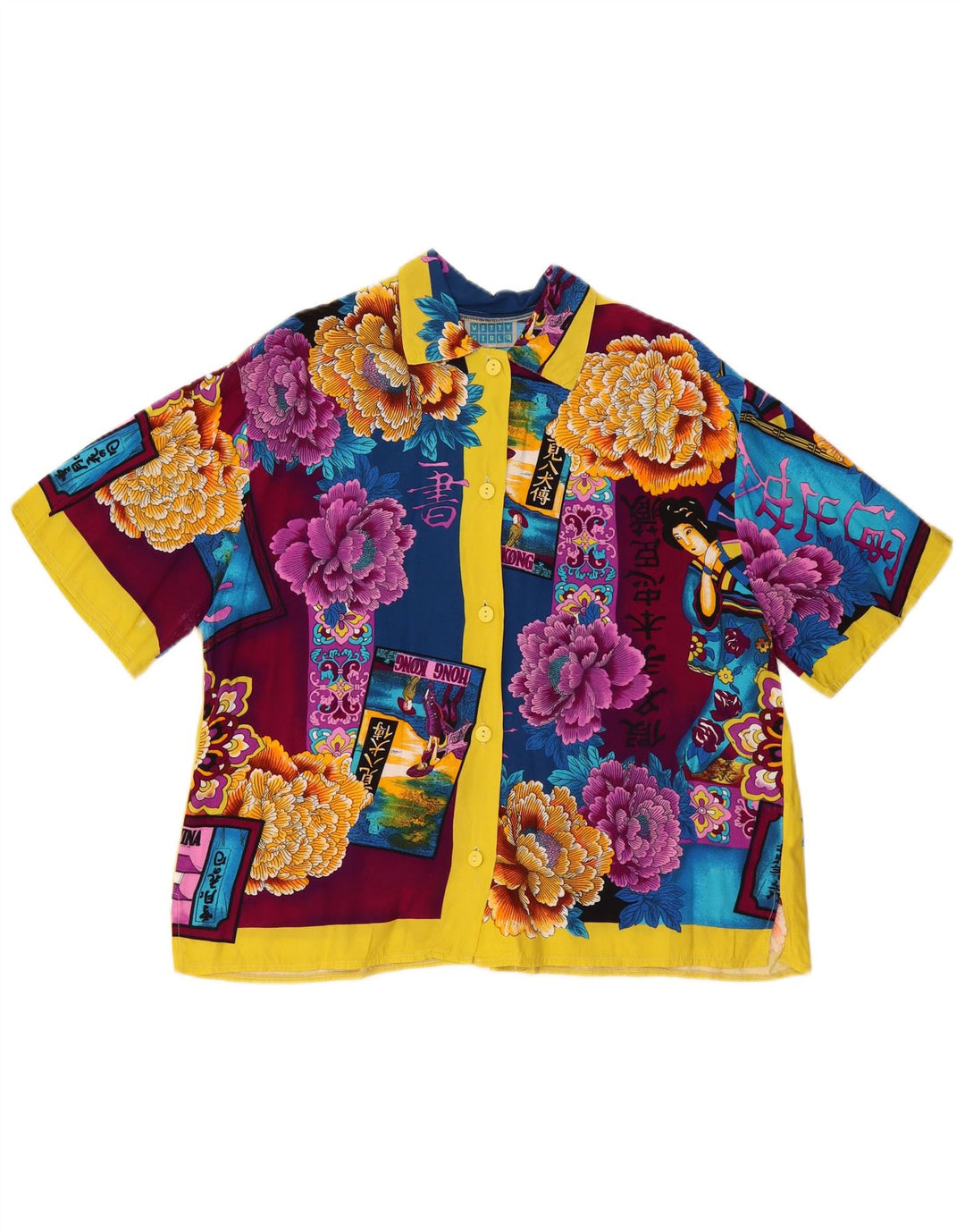 WITTY GIRL Camicetta camicia oversize da donna UK 14 Medio floreale multicolore