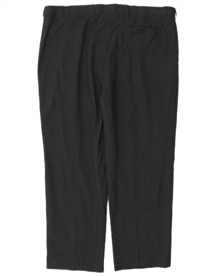 Pantaloni da abito affusolati da uomo Marks & Spencer W42 L29 Poliestere grigio