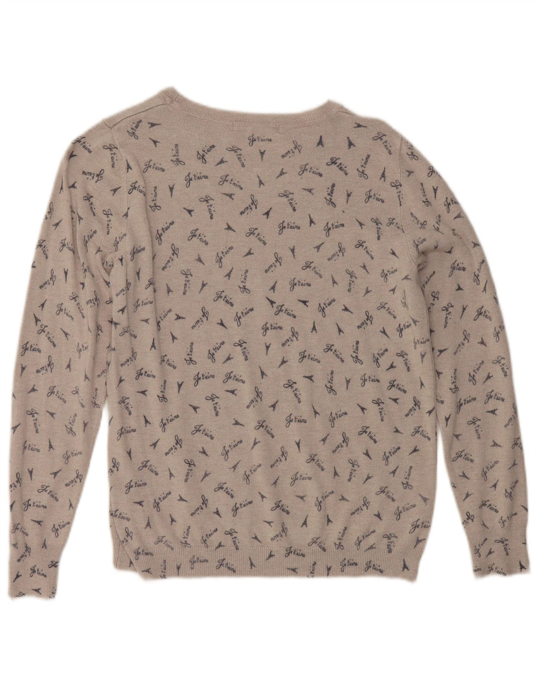 Maglione con scollo a barca con grafica da donna Marks & Spencer UK 14 Grigio medio