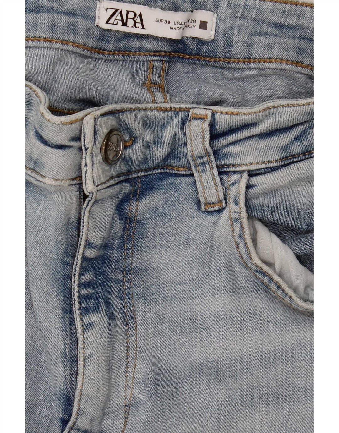 Jeans svasati da donna Zara EU 38 piccoli W28 L34 blu