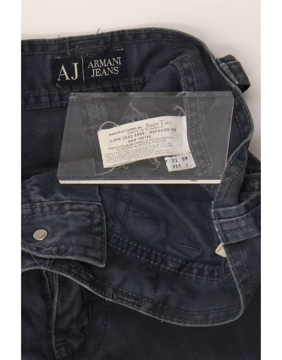 Pantaloni casual da uomo larghi ARMANI IT 48 medio W32 L30 blu navy