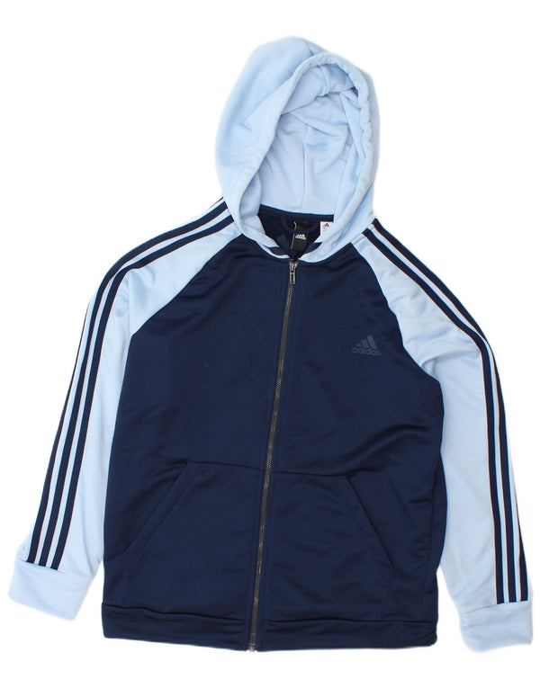Felpa con cappuccio e zip da donna ADIDAS UK 20/22 XL Blu navy color block