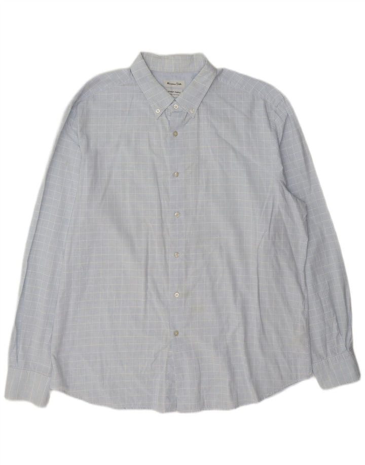 Camicia da uomo Massimo Dutti 2XL Cotone a quadri blu