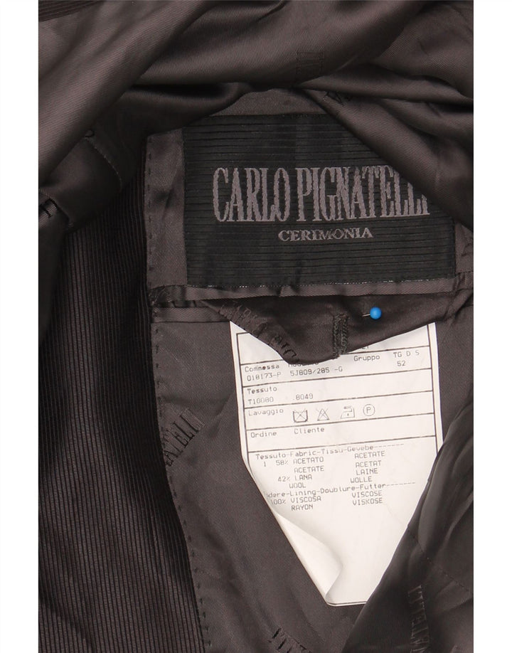 CARLO PIGNATELLI Mens 5 Button Blazer Jacket IT 52 XL Black Pinstripe Vintage Carlo Pignatelli and Second-Hand Carlo Pignatelli from Messina Hembry 