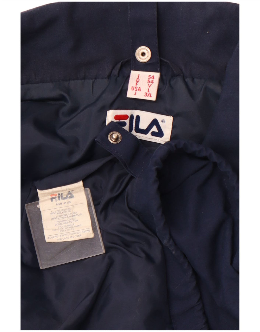 Giacca antipioggia da uomo FILA UK 40 Large in poliestere blu navy