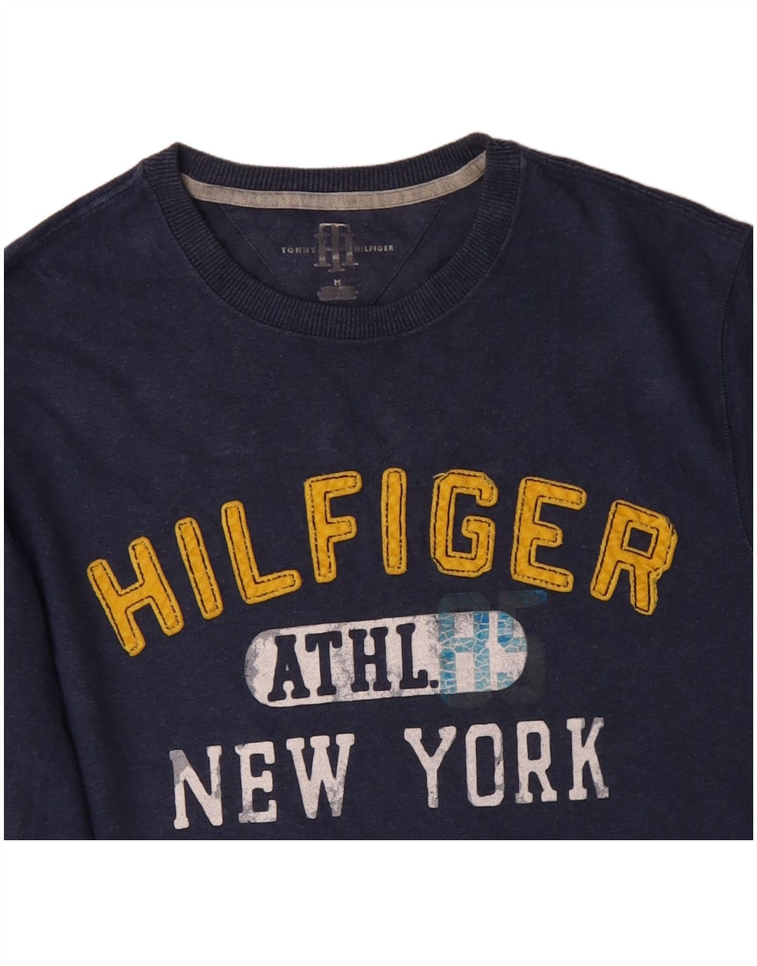 TOMMY HILFIGER Top grafico da uomo New York manica lunga blu navy medio