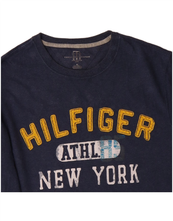 TOMMY HILFIGER Top grafico da uomo New York manica lunga blu navy medio