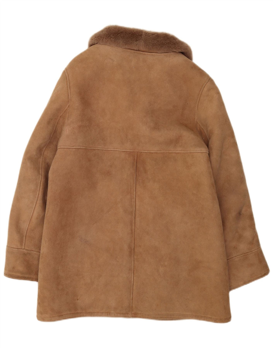 Cappotto in shearling da donna vintage UK 16 Grande pelle di pecora beige