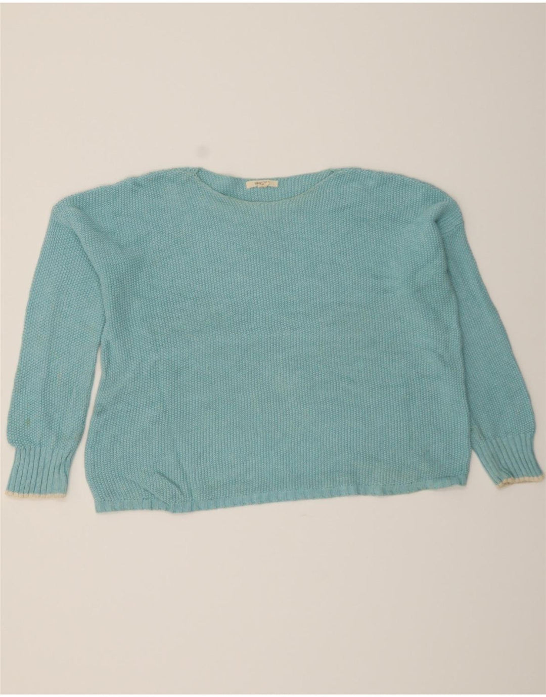 WHITE STUFF Womens Boat Neck Jumper Sweater UK 14 Large Blue Cotton Vintage White Stuff and Second-Hand White Stuff from Messina Hembry 