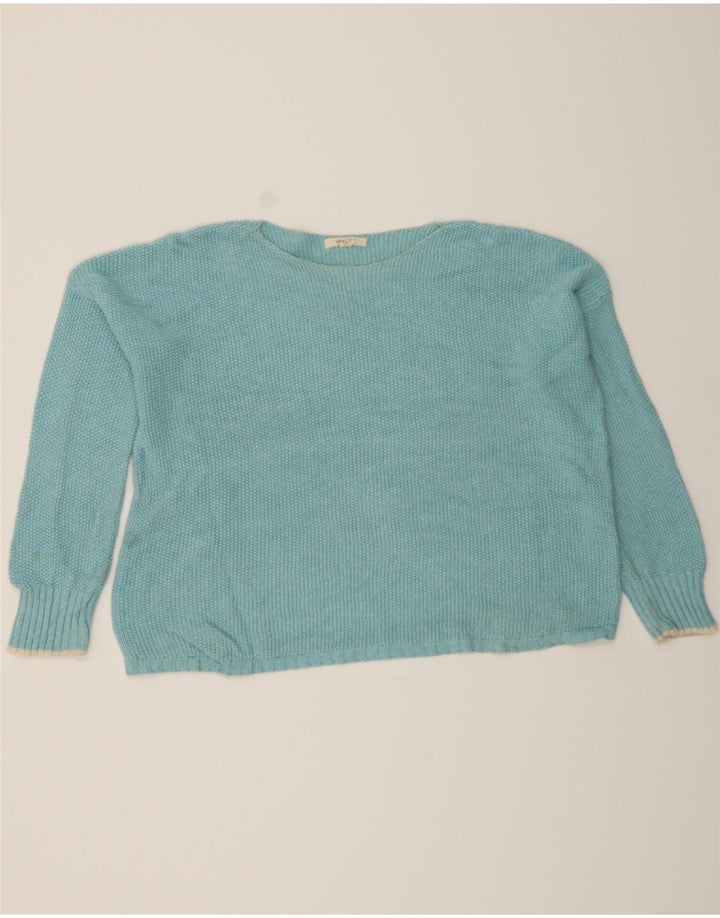 WHITE STUFF Womens Boat Neck Jumper Sweater UK 14 Large Blue Cotton Vintage White Stuff and Second-Hand White Stuff from Messina Hembry 