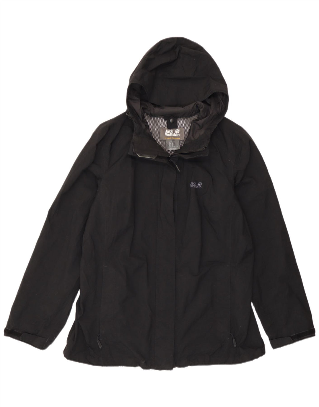 Giacca a vento con cappuccio da donna Jack Wolfskin UK 18 XL nera in poliammide